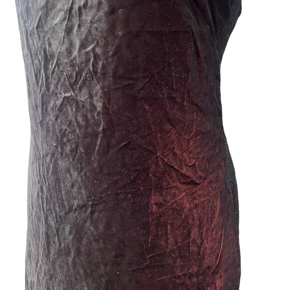 90s Emanuel Ungaro Velvet Square Neck Side Slit Minimal Whimsigoth Maxi Dress 8P - Picture 4 of 7